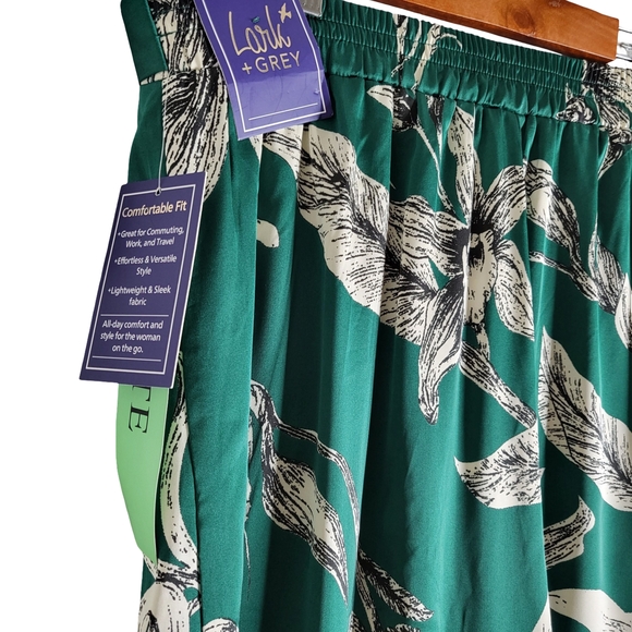 Floral Wide Leg Pants - Green - Picture 5 of 9